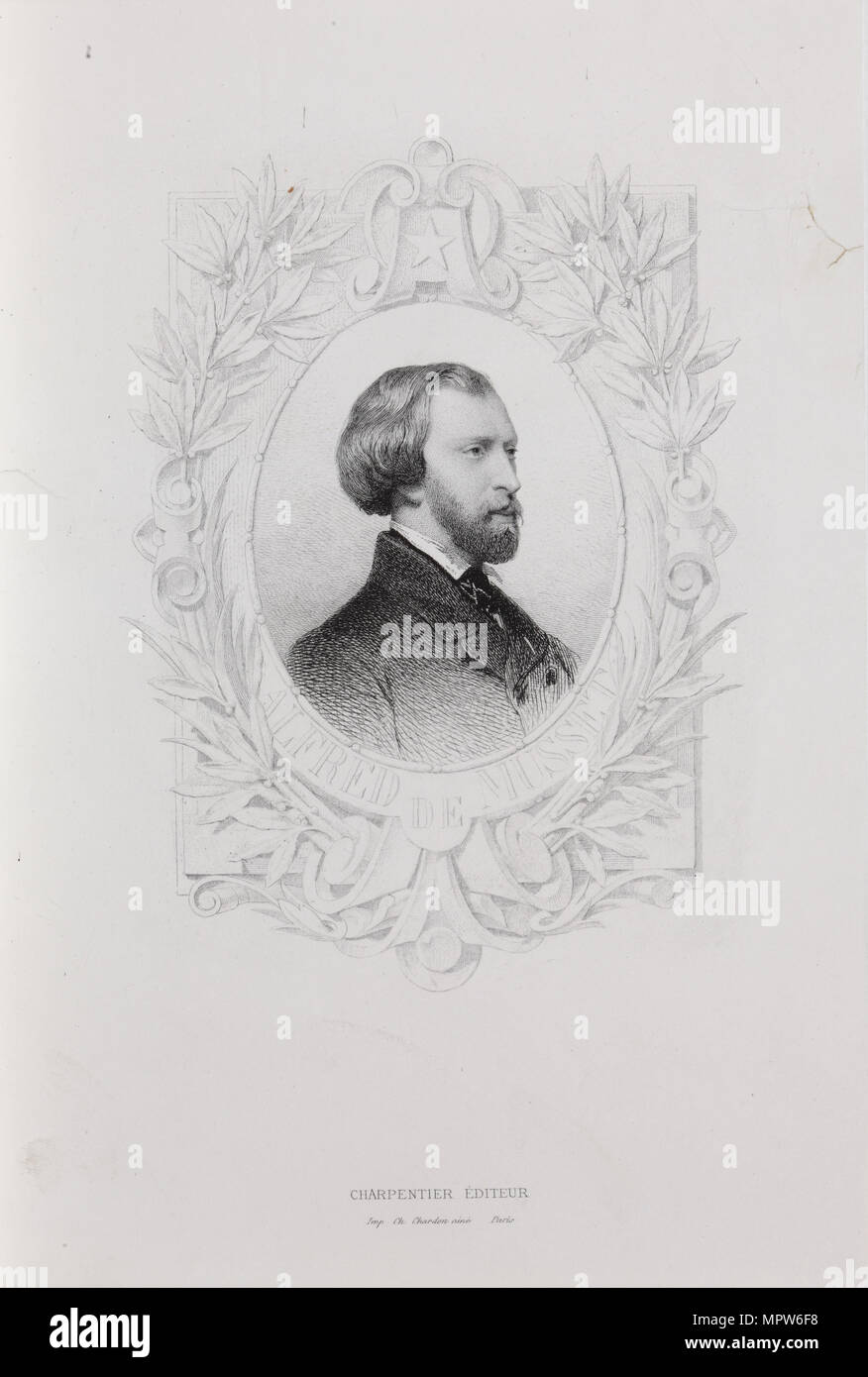 Ritratto di Alfred de Musset (1810-1857), 1840s. Foto Stock