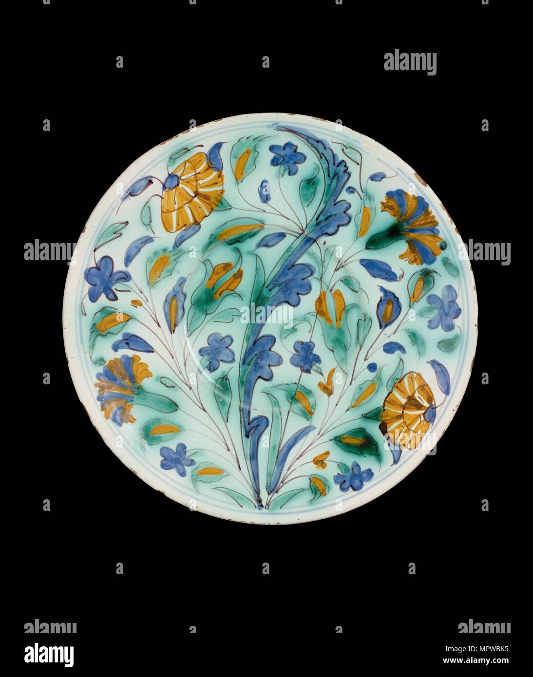 Piastra imitando Turco (Iznik) ceramiche, c1600-1650. Artista: sconosciuto. Foto Stock