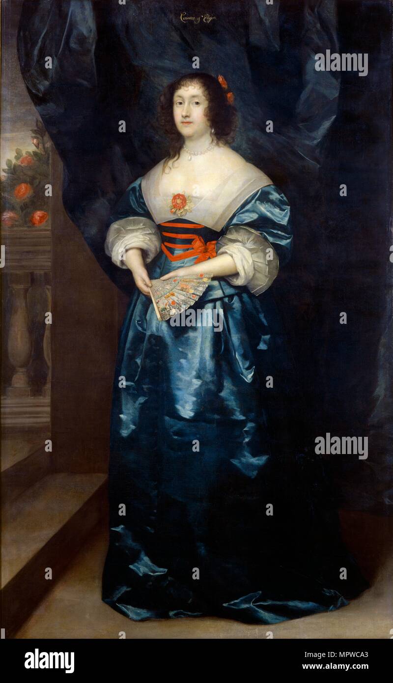 Diana Cecil, contessa di Elgin, c1638. Artista: Cornelis Janssens van Ceulen. Foto Stock