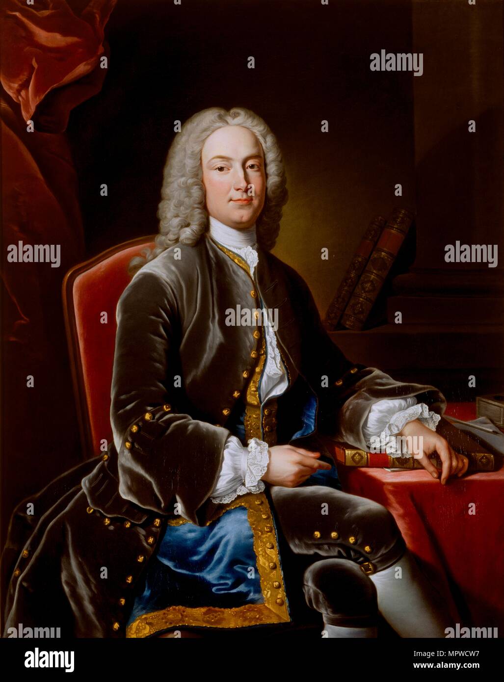 William Murray, Conte di Mansfield, giurista britannica, politico e giudice, c1738. Artisti: Jean Baptiste Van Loo, John Giles Eccardt. Foto Stock