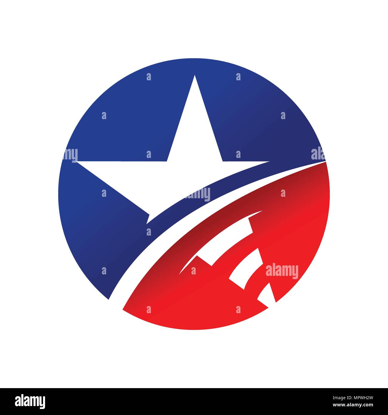 Stella americana cerchio simbolo Vector Graphic Logo Design Illustrazione Vettoriale