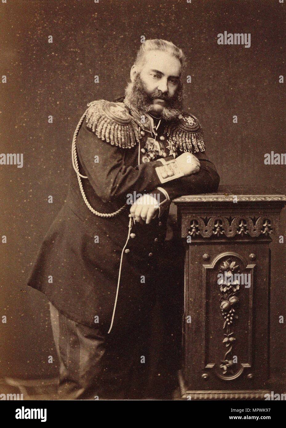 Ritratto del Conte Nikolay Vladimirovich Adlerberg (1819-1892), 1874. Foto Stock