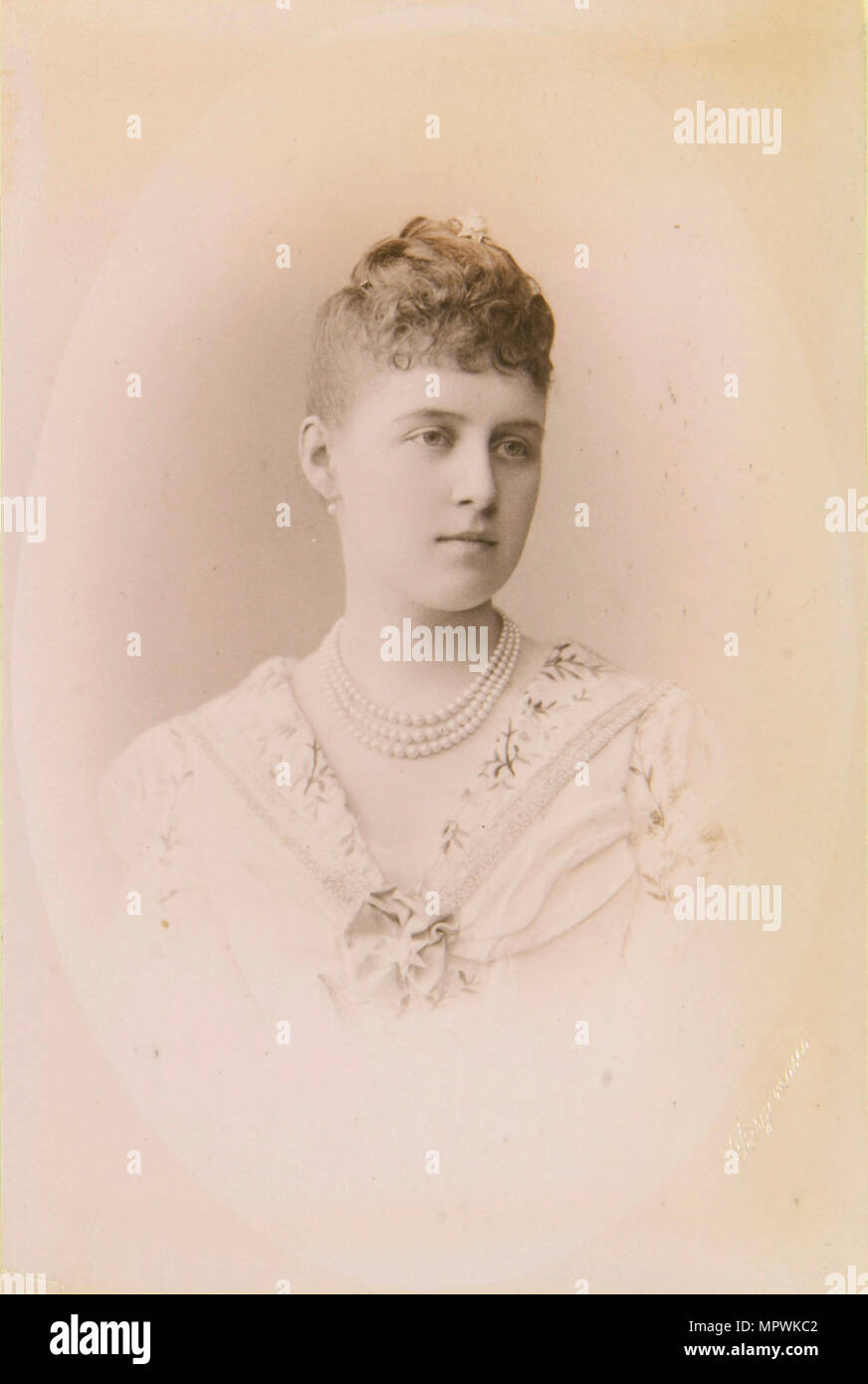 Ritratto della Granduchessa Alexandra Georgievna di Russia (1870-1891), 1889. Foto Stock