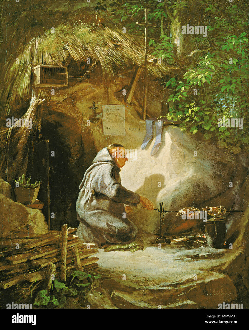 Eremita, tostatura di un pollo, 1841. Foto Stock