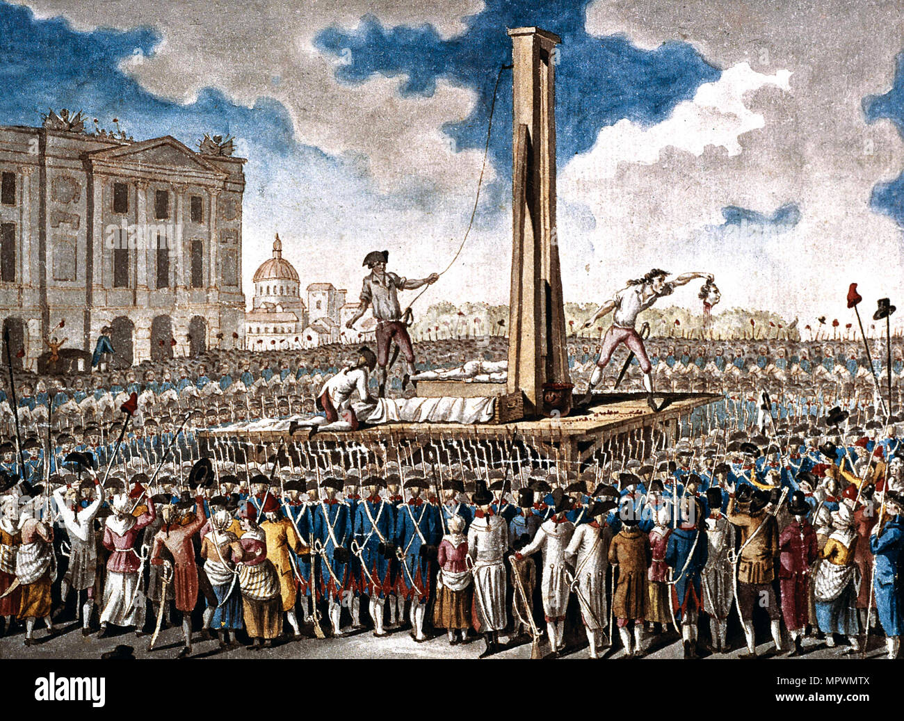 L'esecuzione di Luigi XVI in Place de la rivoluzione del 21 gennaio 1793, 1790s. Foto Stock