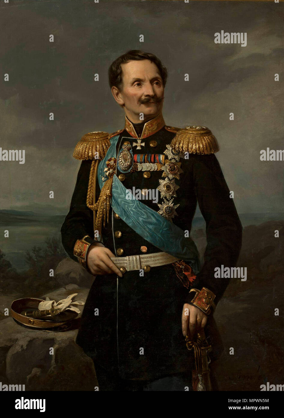 Ritratto del maresciallo di campo conte Friedrich Wilhelm von Berg (1794-1874). Foto Stock