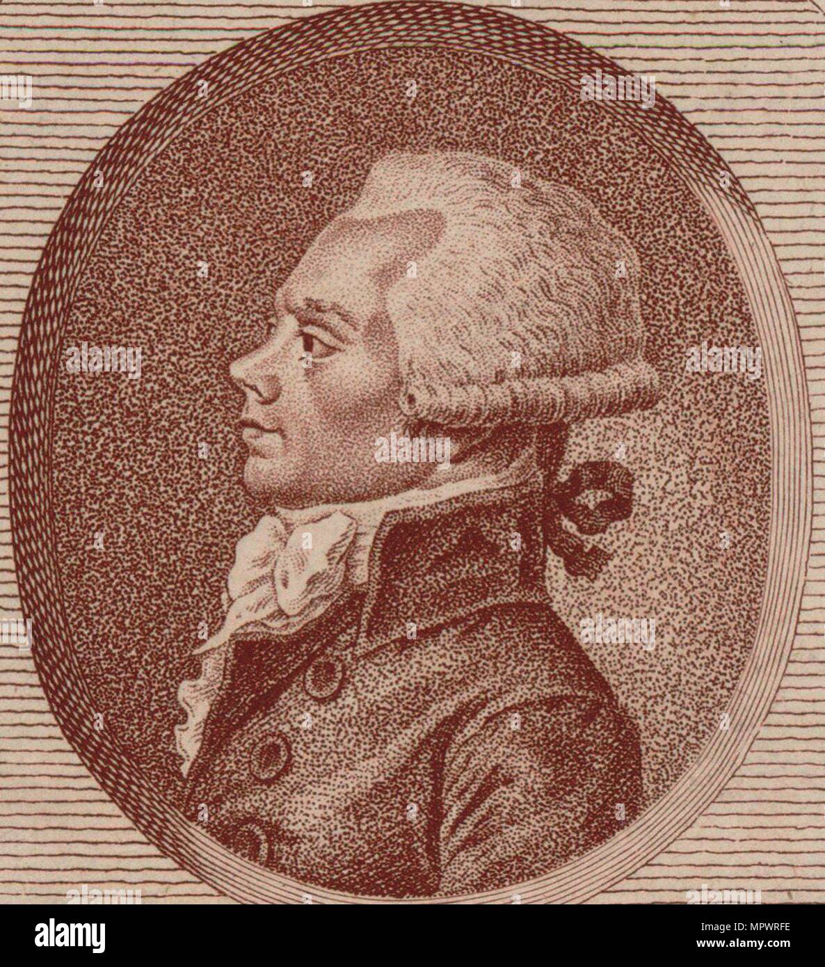 Maximilien de Robespierre (1758-1794) , 1792. Foto Stock