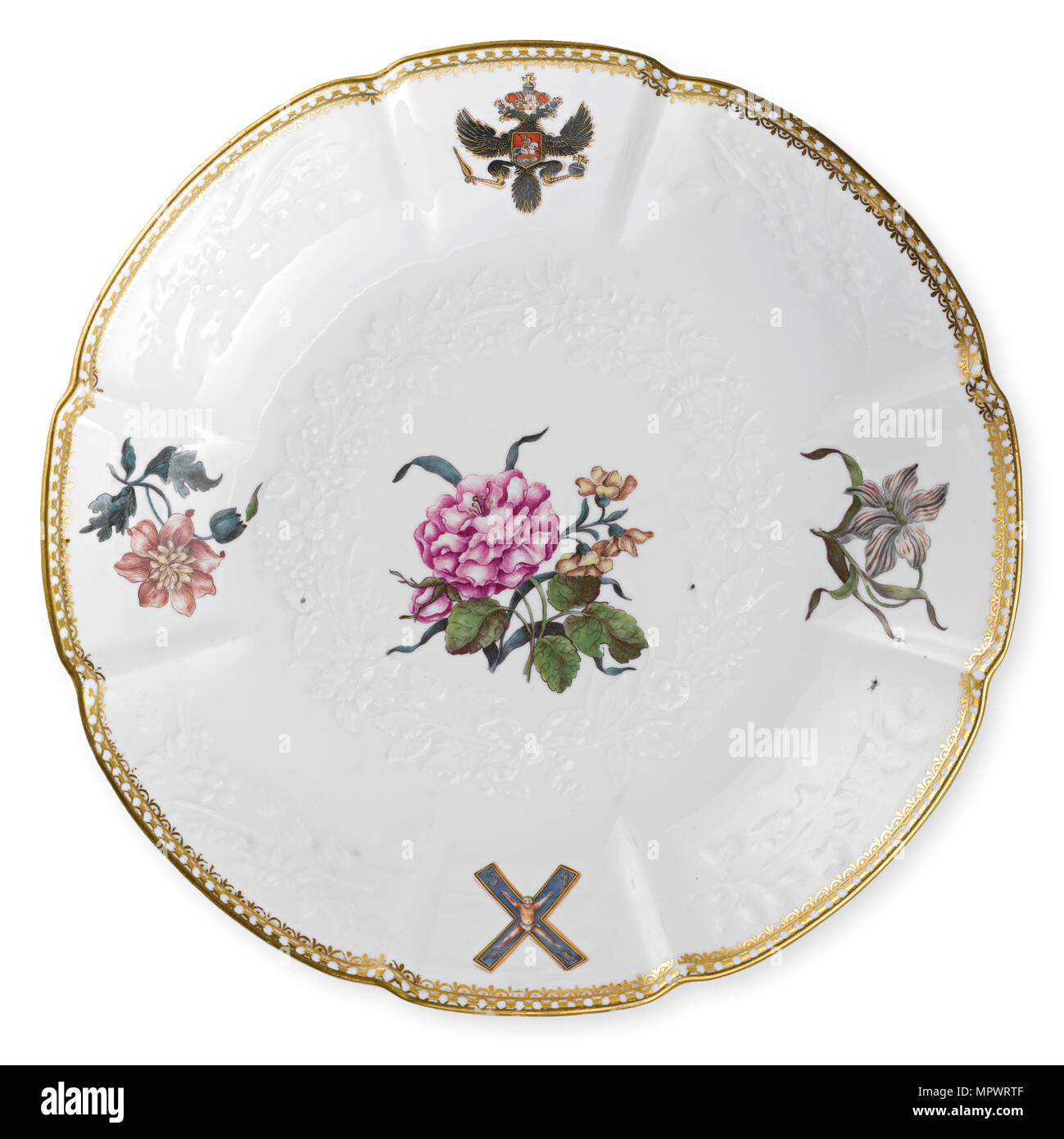 La piastra dall'ordine di Saint Andrew servizio. Dato da Augusto III di Polonia e Sassonia all'Imperatrice Foto Stock