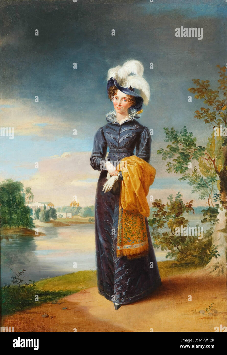 Ritratto di imperatrice Elisabetta Alexeievna, Principessa Luisa di Baden (1779-1826), 1820. Foto Stock