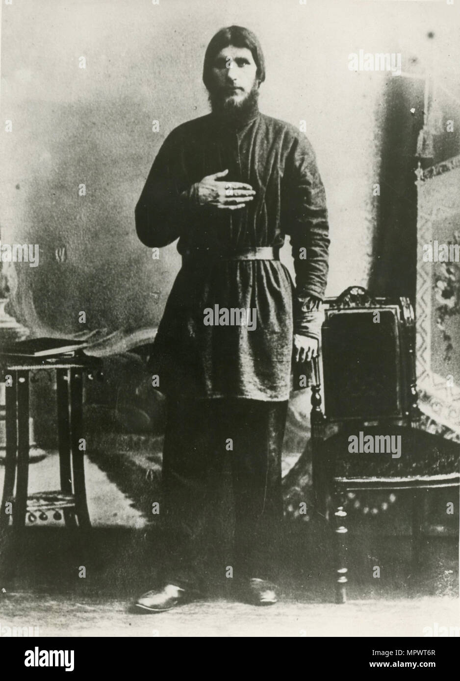 Ritratto di Grigori Yefimovich Rasputin (1869-1916), c. 1909. Foto Stock