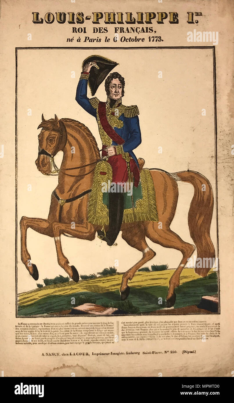 Ritratto di Louis Philippe I (1773-1850), Re dei Francesi, ca 1834. Foto Stock