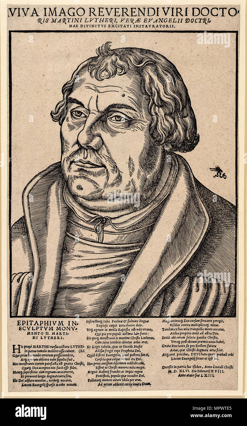 Ritratto di Martin Lutero (1483-1546), 1546. Foto Stock