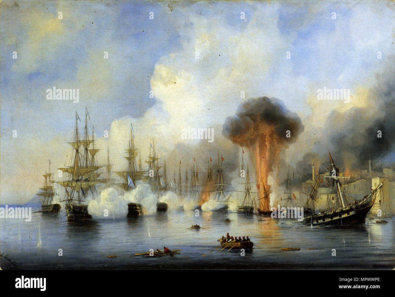 La battaglia di Sinop il 30 novembre 1853, 1860. Foto Stock
