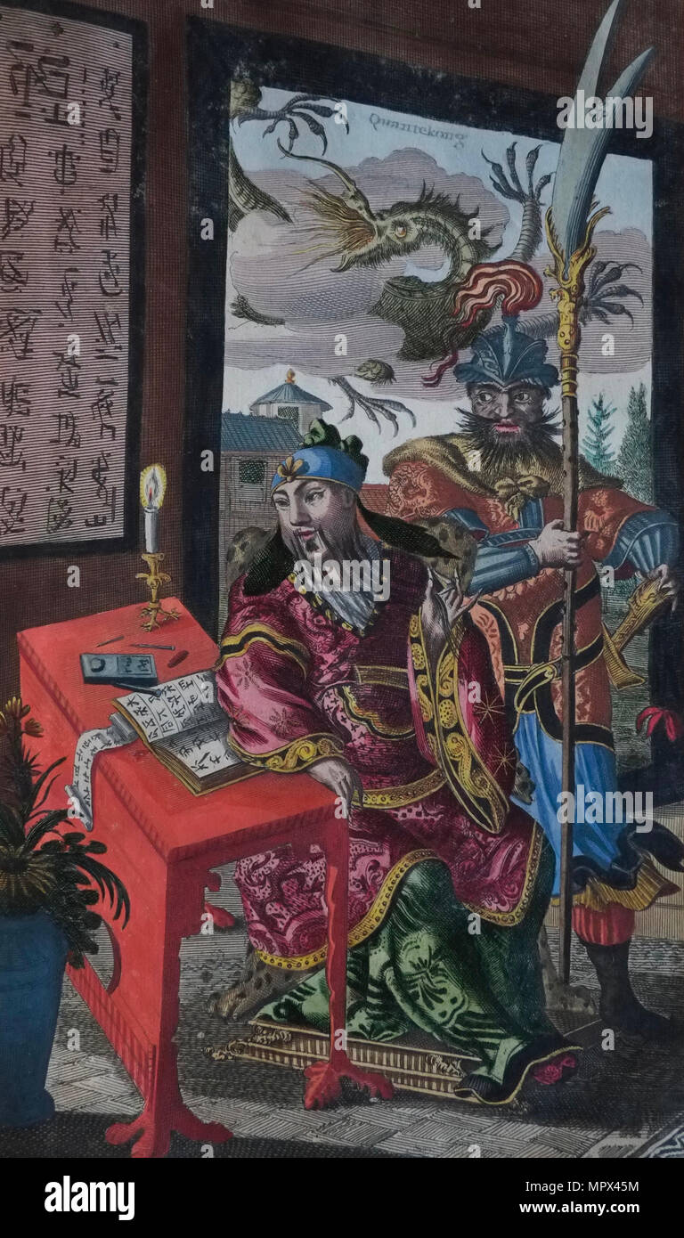 Gedenkwaerdig bedryf in het Keizerrijk van Taising della Sina da Olfert Dapper, 1670. Foto Stock