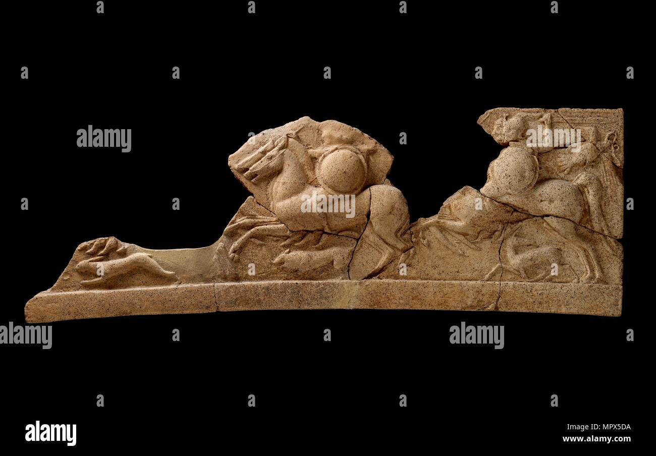 La placca, frammento, VI secolo A.C. Artista: sconosciuto. Foto Stock