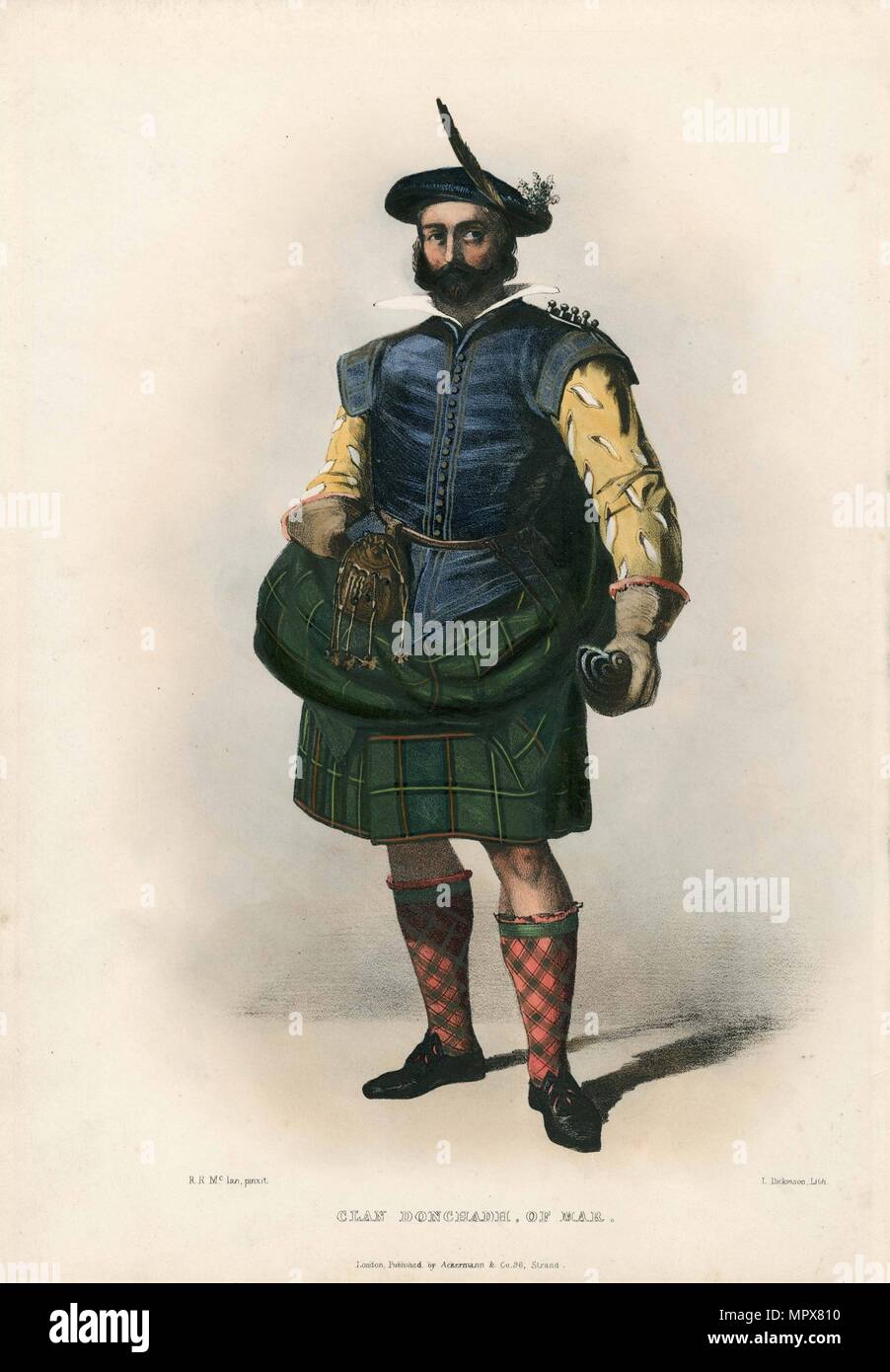 Il Clan Donchadh del Mar, tra i clan delle Highlands scozzesi, pub. 1845 (Litografia a colori) Foto Stock