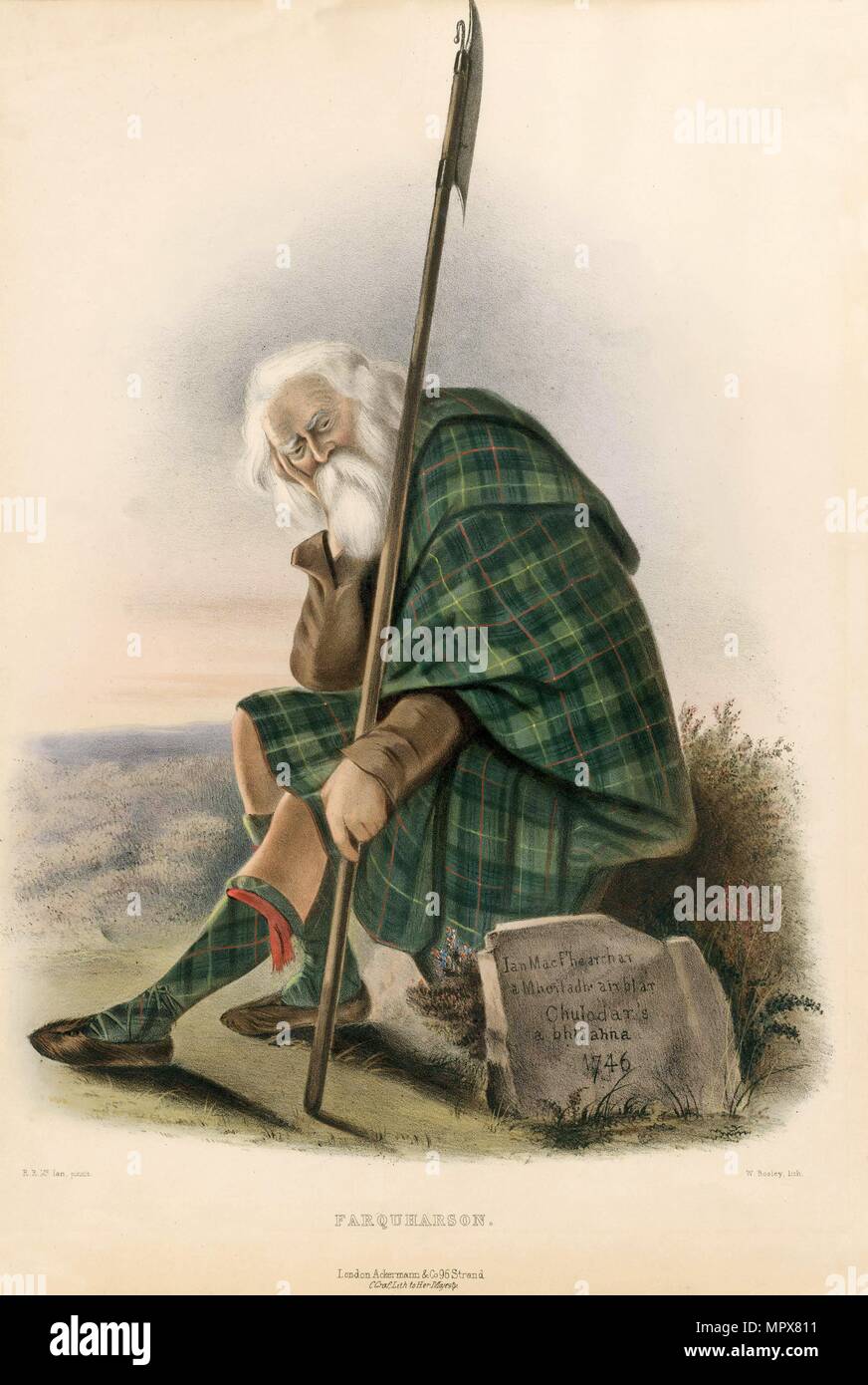 Farquharson, dal clan delle Highlands scozzesi, pub. 1845 (Litografia a colori) Foto Stock
