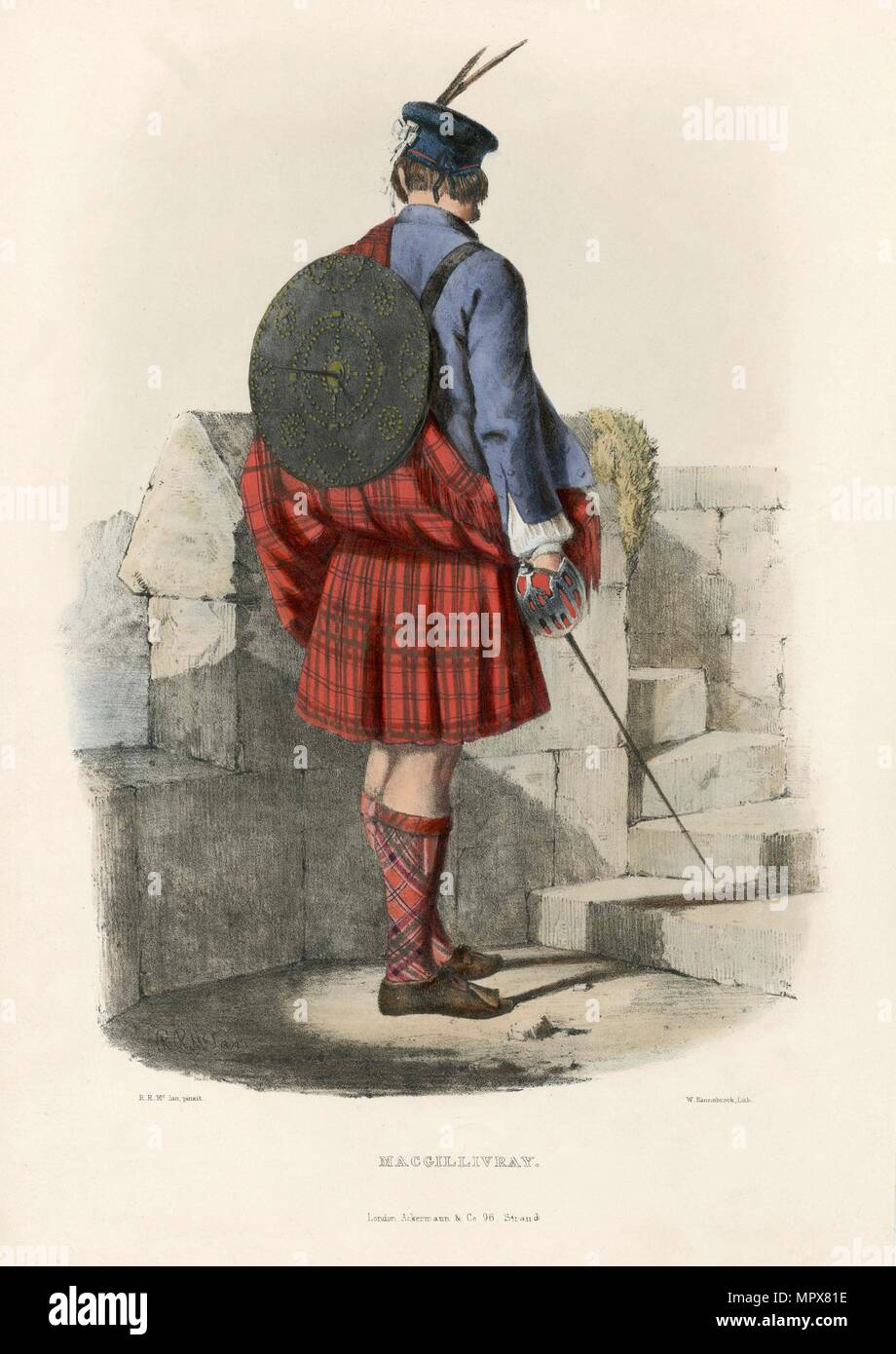 Macgillivray, dal clan delle Highlands scozzesi, pub. 1845 (Litografia a colori) Foto Stock