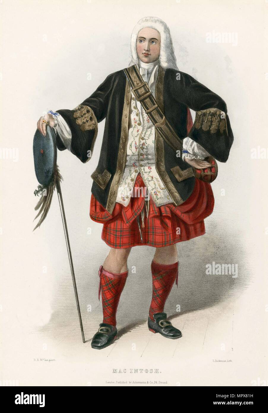Mac Intoch, dal clan delle Highlands scozzesi, pub. 1845 (Litografia a colori) Foto Stock