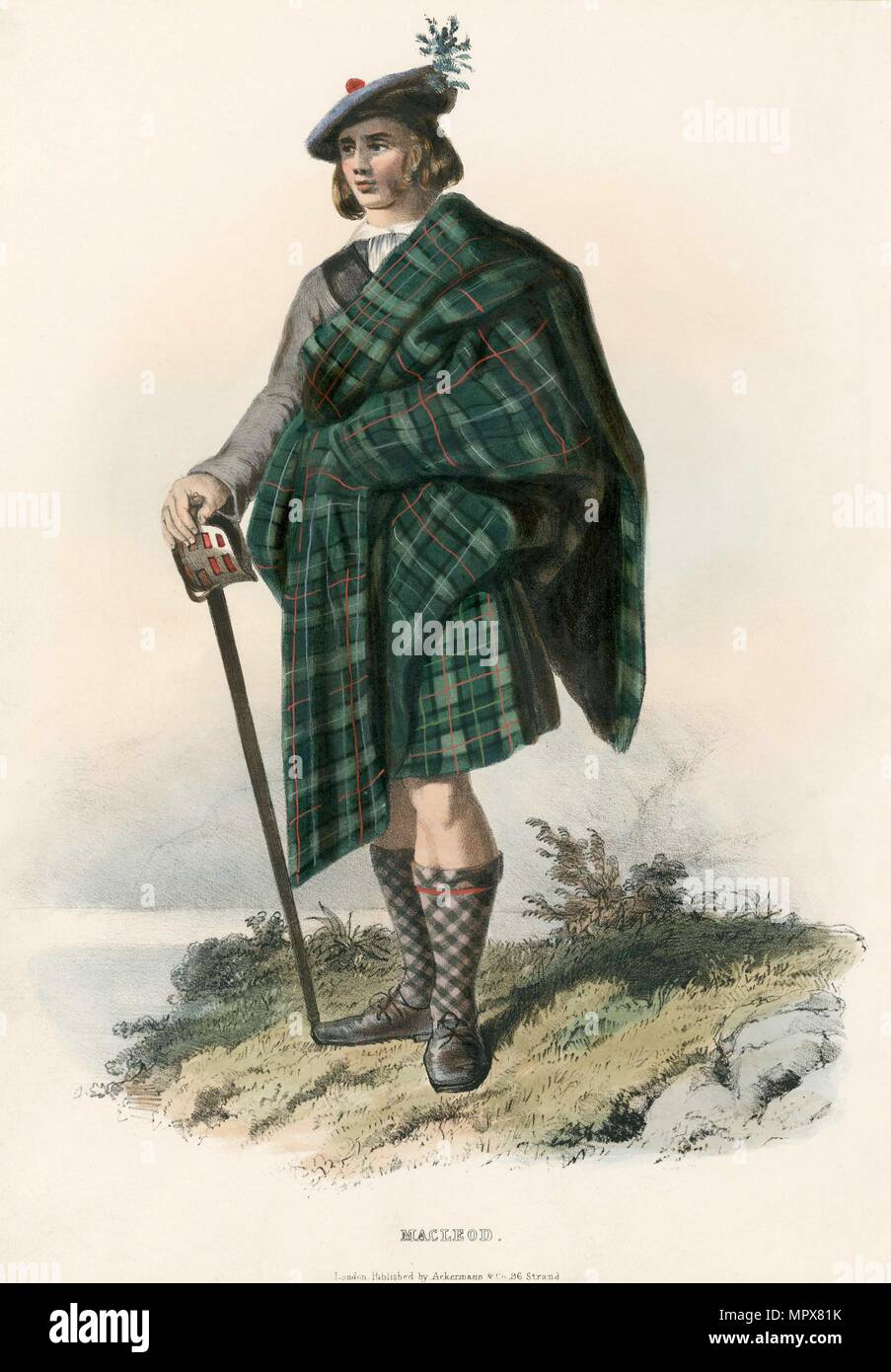 Macleod, dal clan delle Highlands scozzesi, pub. 1845 (Litografia a colori) Foto Stock
