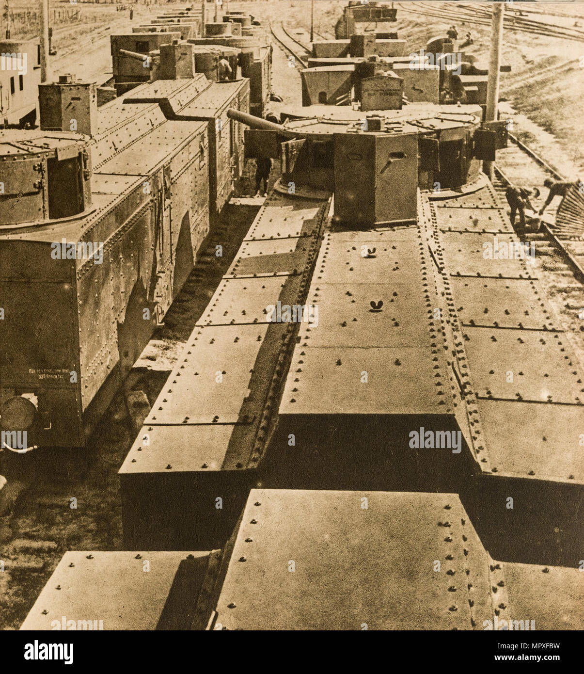 Esercito Rosso treni blindati, primi 1930s. Foto Stock