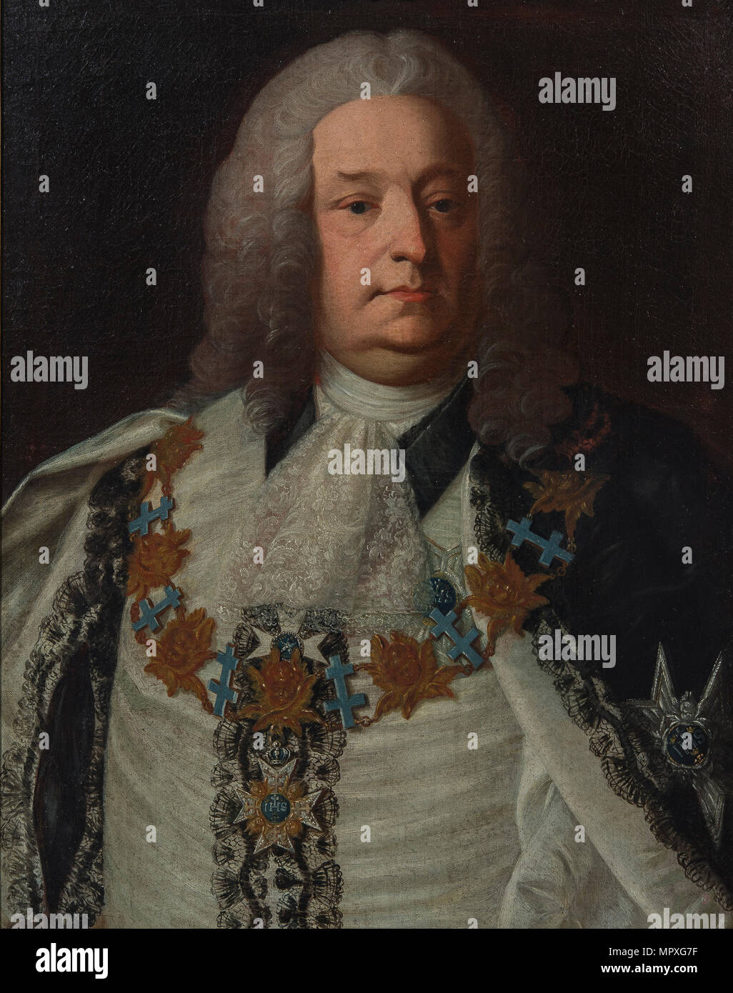 Ritratto del Conte Herman Cedercreutz (1684-1754), 1754. Foto Stock