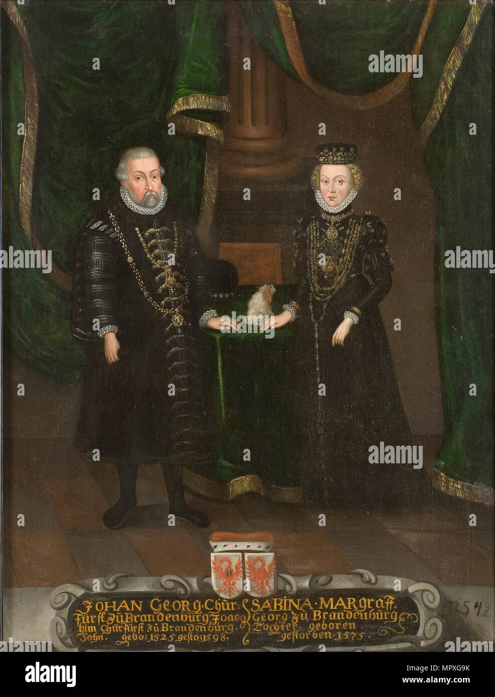 John George (1525-1598), Grande elettore del Brandeburgo e Sabina di Brandenburg-Ansbach (1529-1575) elegge Foto Stock
