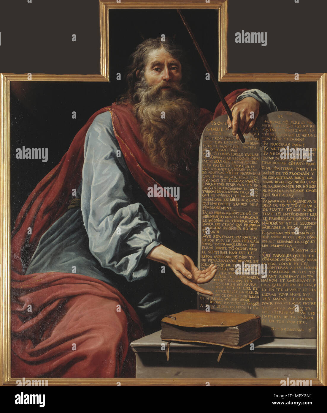 I Comandamenti Che Dio Diede A Mosè Moses con i dieci comandamenti immagini e fotografie stock ad alta