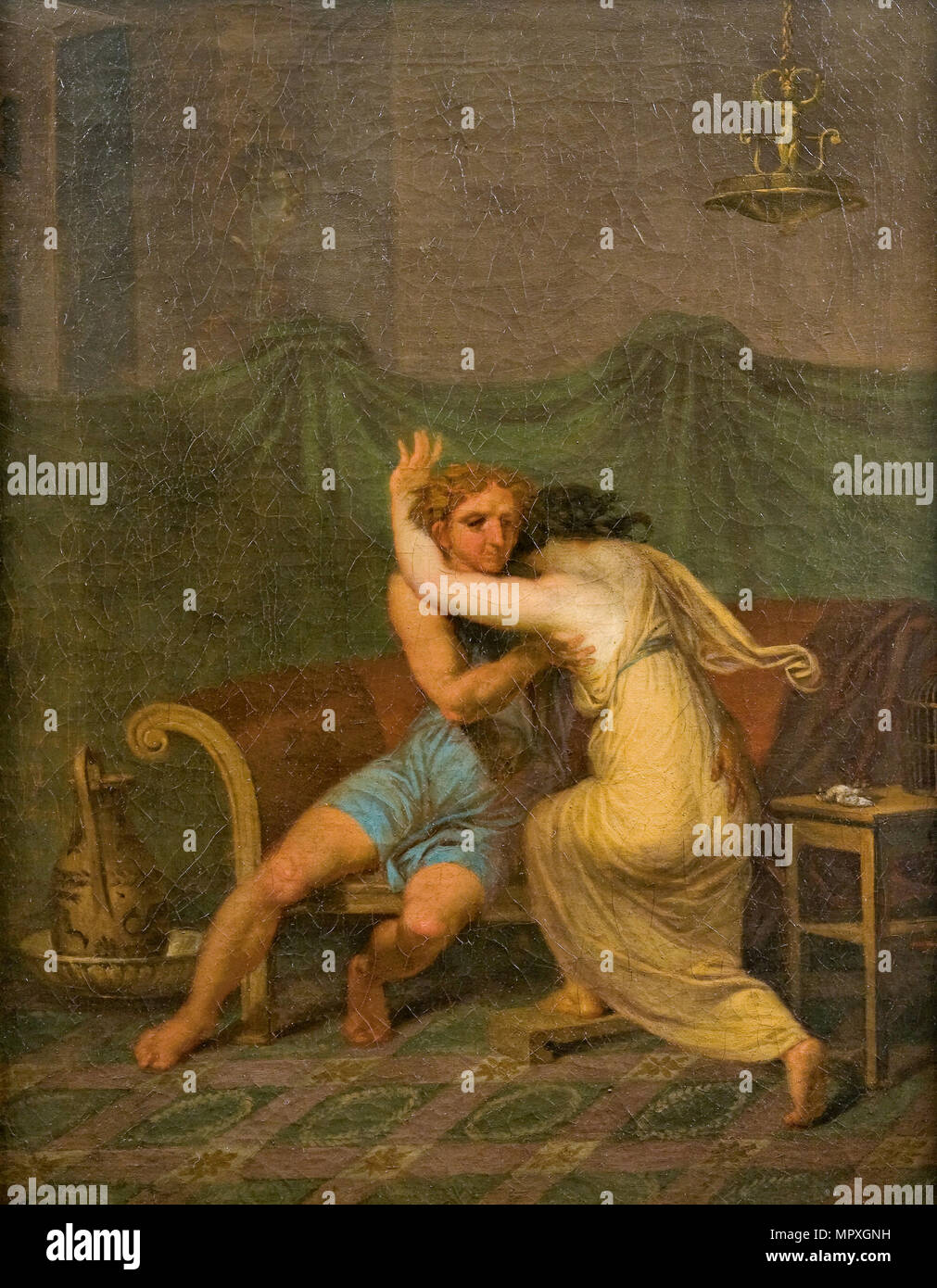 Catullo e Lesbia, che nelle sue braccia cercare conforto per la morte di sua sparrow, 1809. Foto Stock