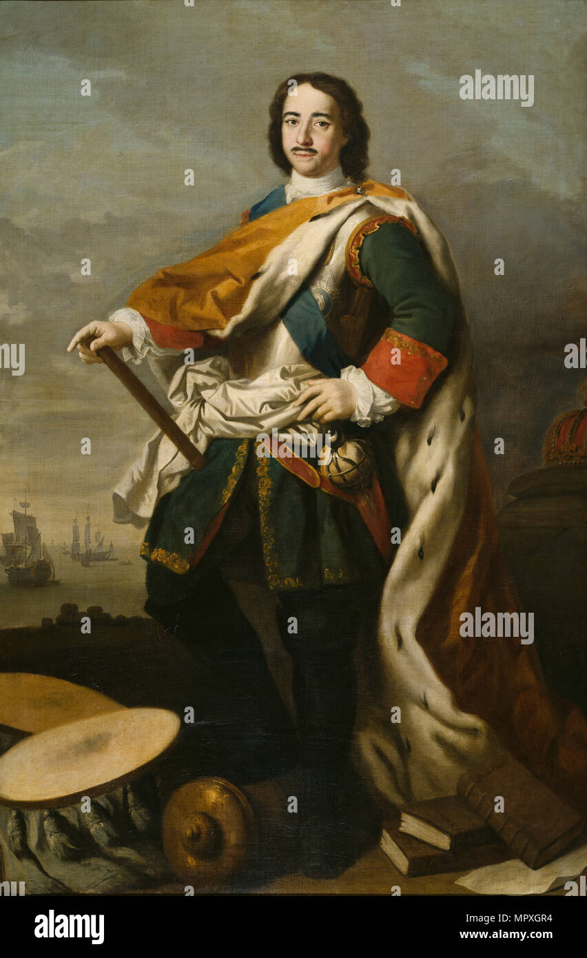 Ritratto di imperatore Pietro I il Grande (1672-1725). Foto Stock