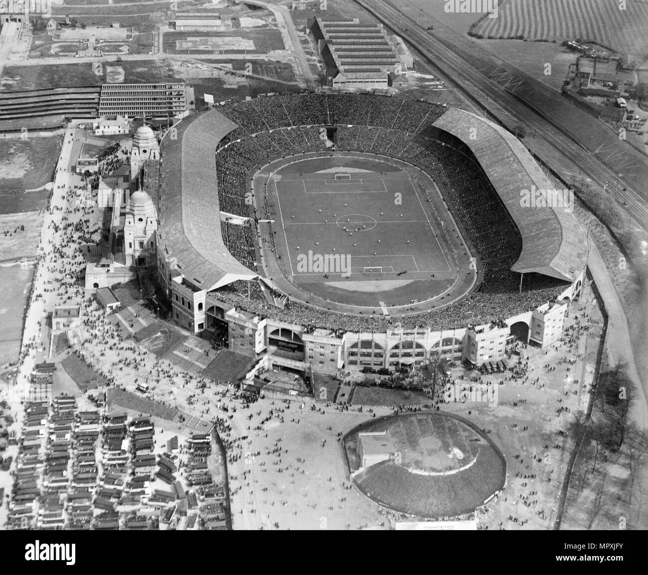 FA Cup finale, lo Stadio di Wembley, Londra, 1929. Artista: Aerofilms. Foto Stock