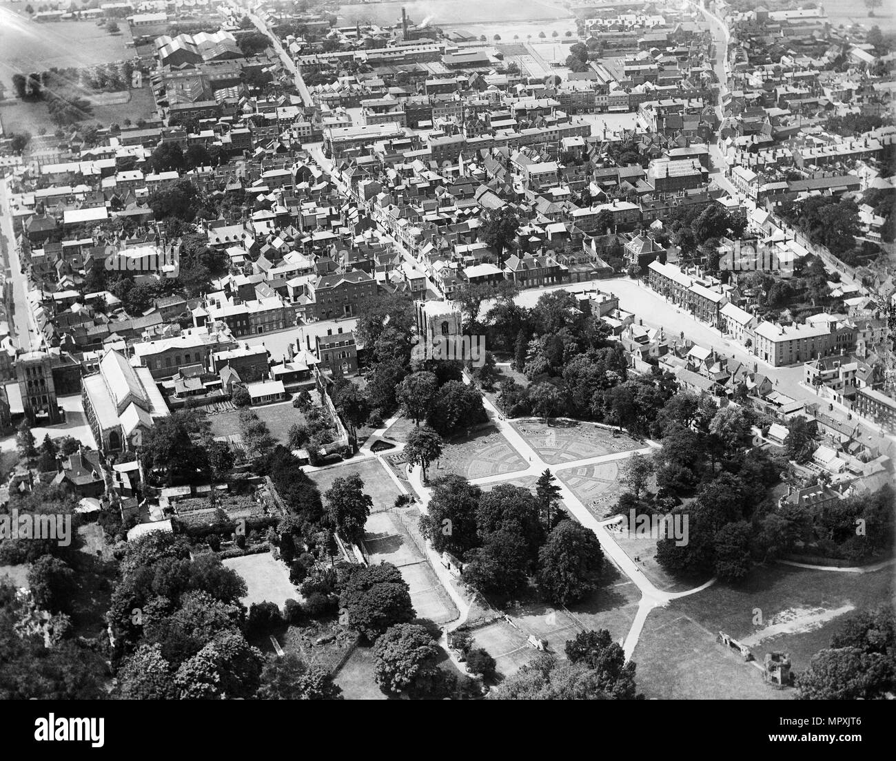 Bury St Edmunds, Suffolk, 1920. Artista: Aerofilms. Foto Stock