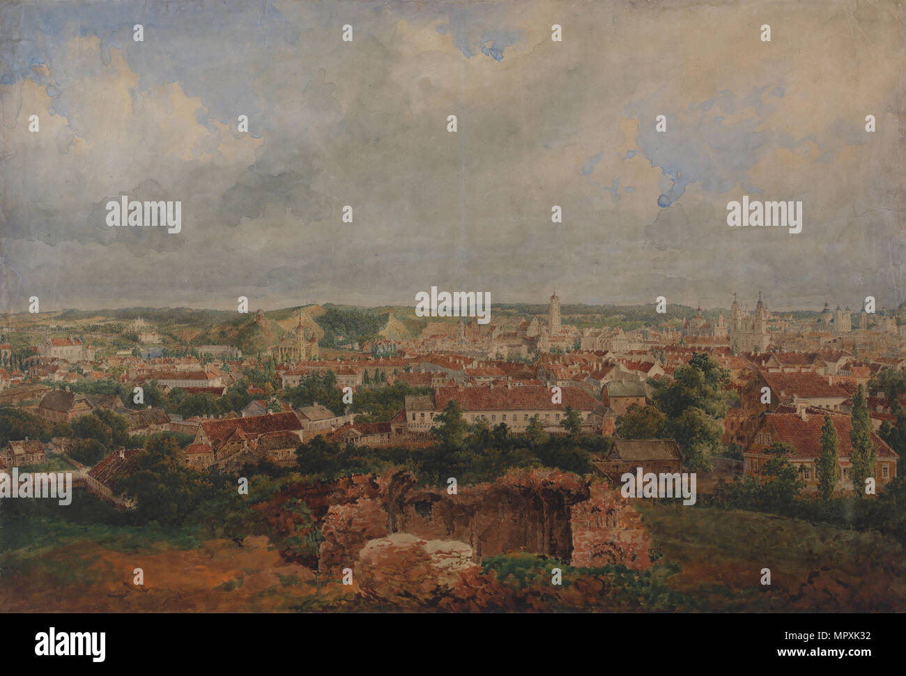Vista di Vilna, 1840s. Foto Stock
