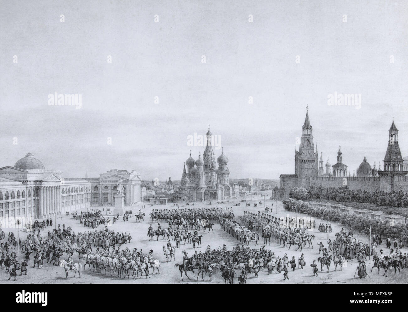 La Piazza Rossa di Mosca, 1820s. Foto Stock