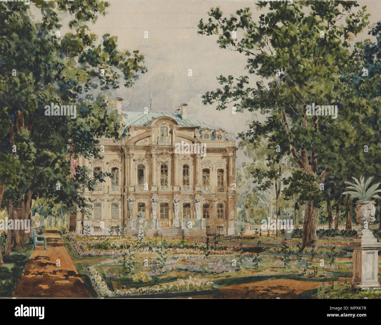 Dacha proprie dell'Imperatore Alessandro II A Peterhof , 1850s. Foto Stock