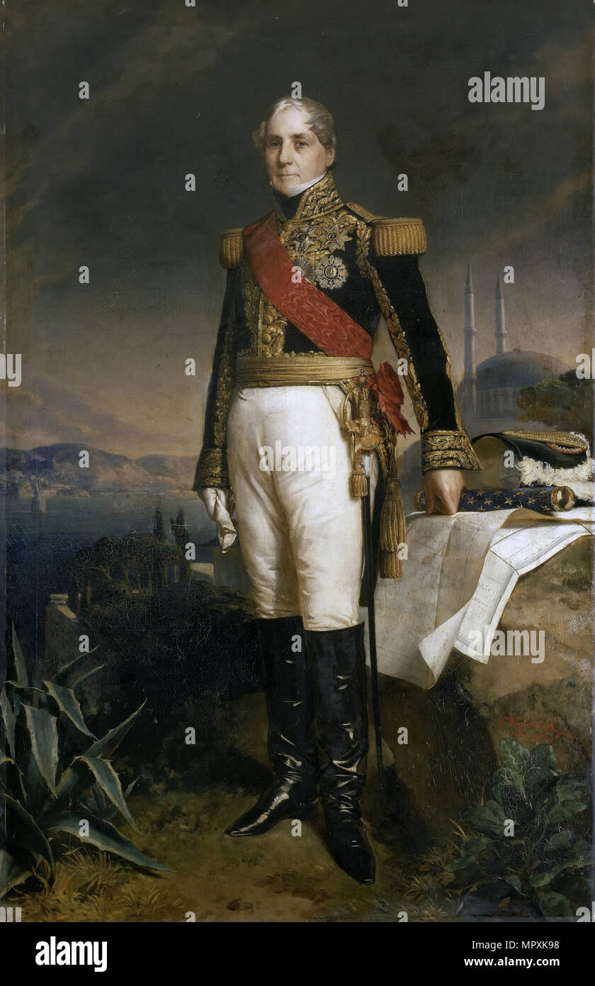 Ritratto di Horace-François Sébastiani (1772-1851), il Maresciallo di Francia 1841. Foto Stock