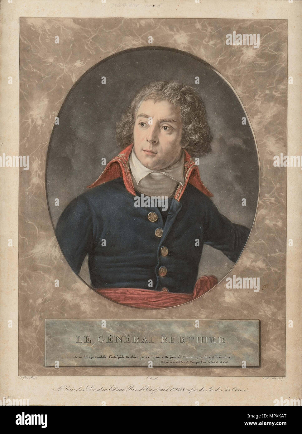 Louis-Alexandre Berthier (1753-1815) a Lodi il 10 maggio 1796, 1798. Foto Stock