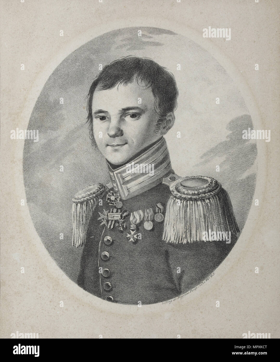 Ritratto del poeta Fyodor Nikolayevich Glinka (1786-1880), 1821. Foto Stock