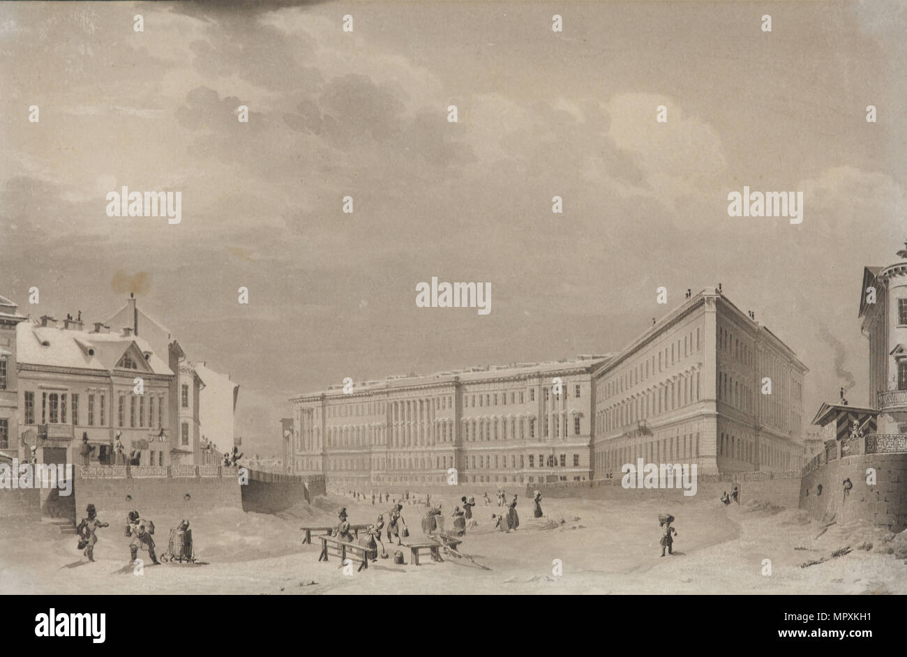 San Pietroburgo. In generale il personale basandosi sulle sponde del fiume Moika, prima del 1833. Foto Stock