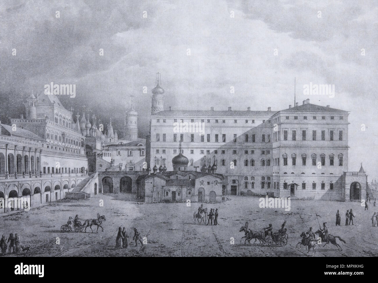 Il vecchio zar's Palazzo del Cremlino di Mosca, 1825. Foto Stock
