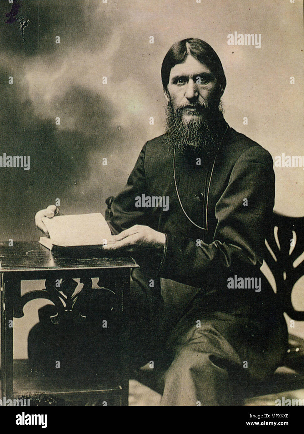 Ritratto di Grigori Yefimovich Rasputin (1869-1916), 1910s. Foto Stock