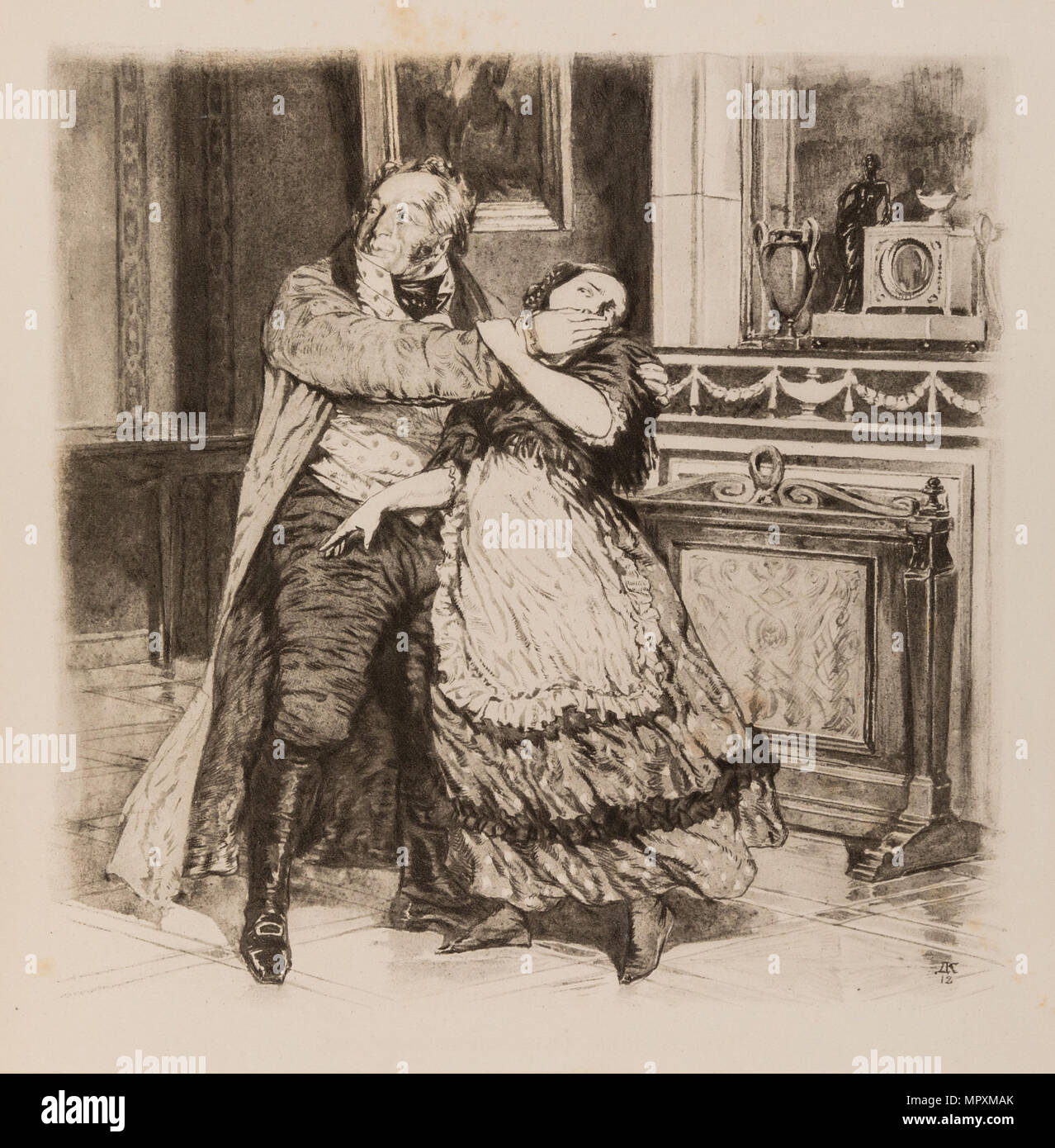 Illustrazione per la commedia guai dal Wit da Alexander Griboyedov, 1913. Foto Stock