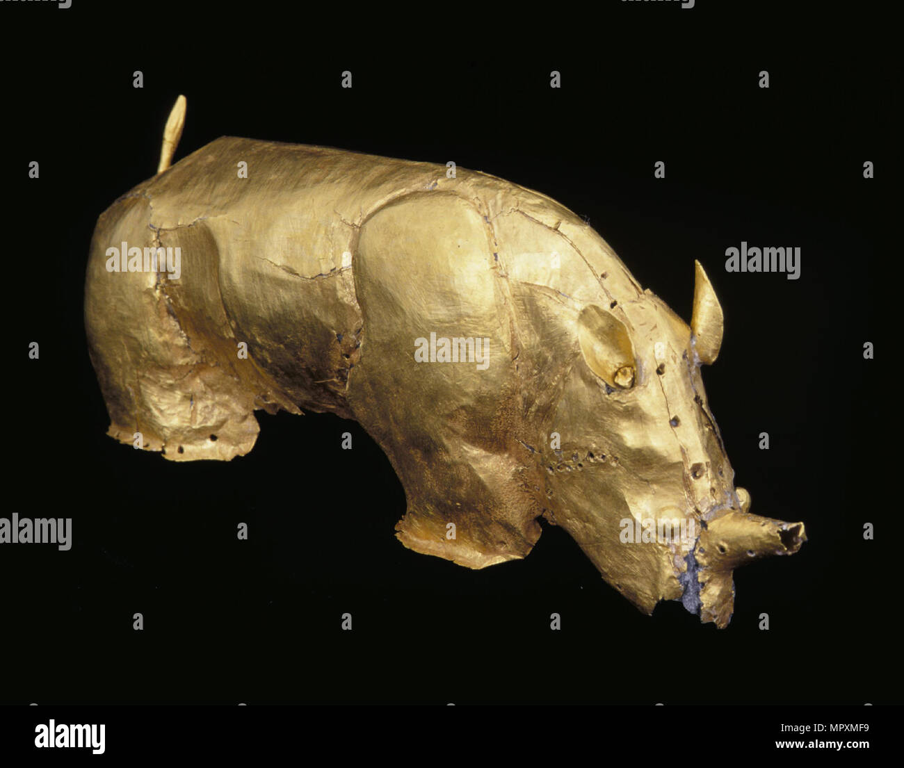 Il golden rinoceronte di Mapungubwe, 1220-1290 ca. Foto Stock