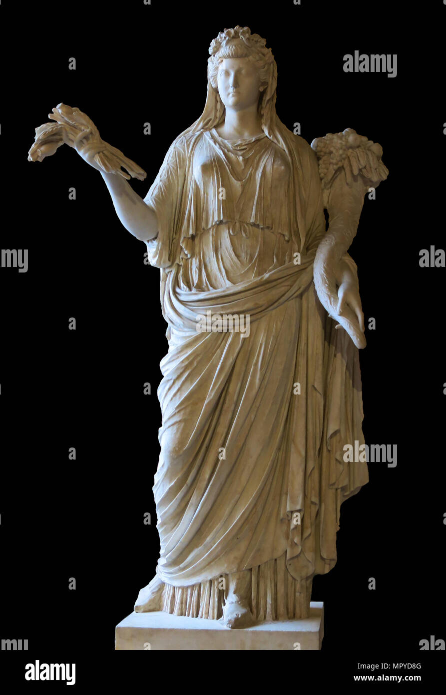 Livia Drusilla come Ops, con un covone di grano e cornucopia, 1 ° secolo. Foto Stock