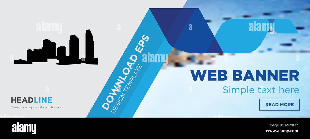 Long Island concetto orizzontale banner pagina web template design su sfondo astratto con piatto moderno vettore isolato icona e forme geometriche Illustrazione Vettoriale