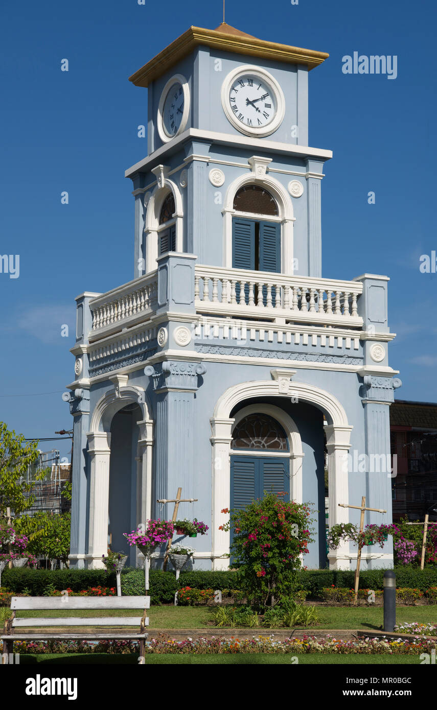 Torre dell Orologio città di Phuket Phuket Thailandia Foto Stock