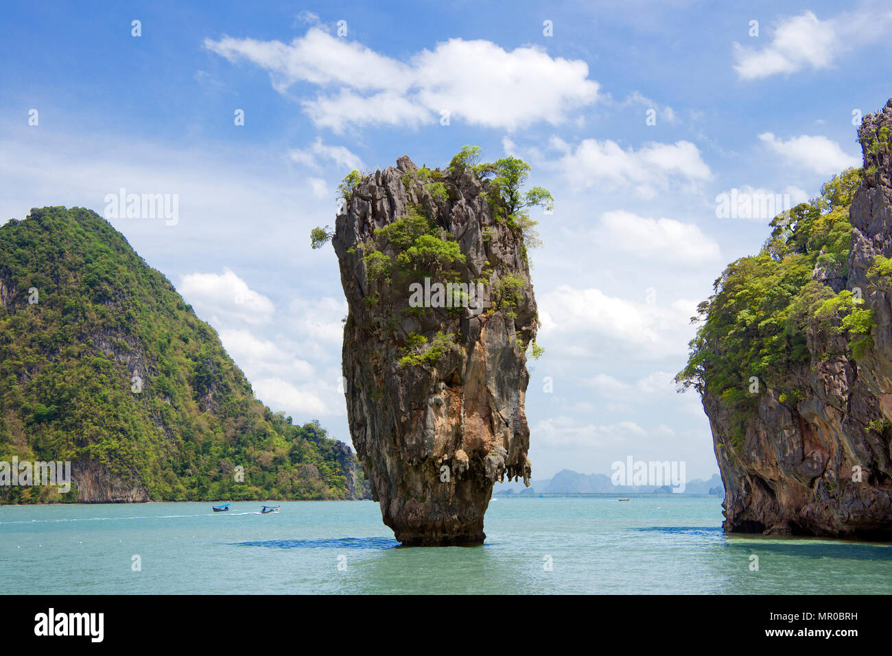 Spettacolare carsico calcareo James Bond Island di Phang Nga Bay National Park Thailandia Foto Stock