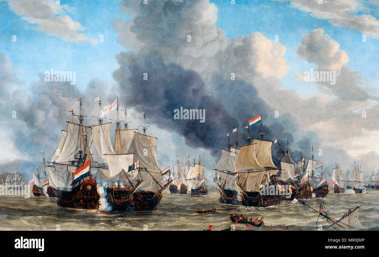 La battaglia navale vicino a Livorno, 14 marzo, 1653. Reinier Nooms Foto Stock