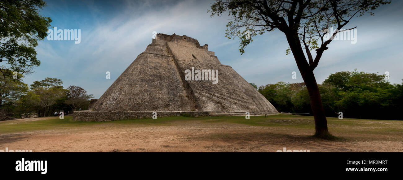 La piramide del mago (Pirámide del Mago) Uxmal, Messico Foto Stock