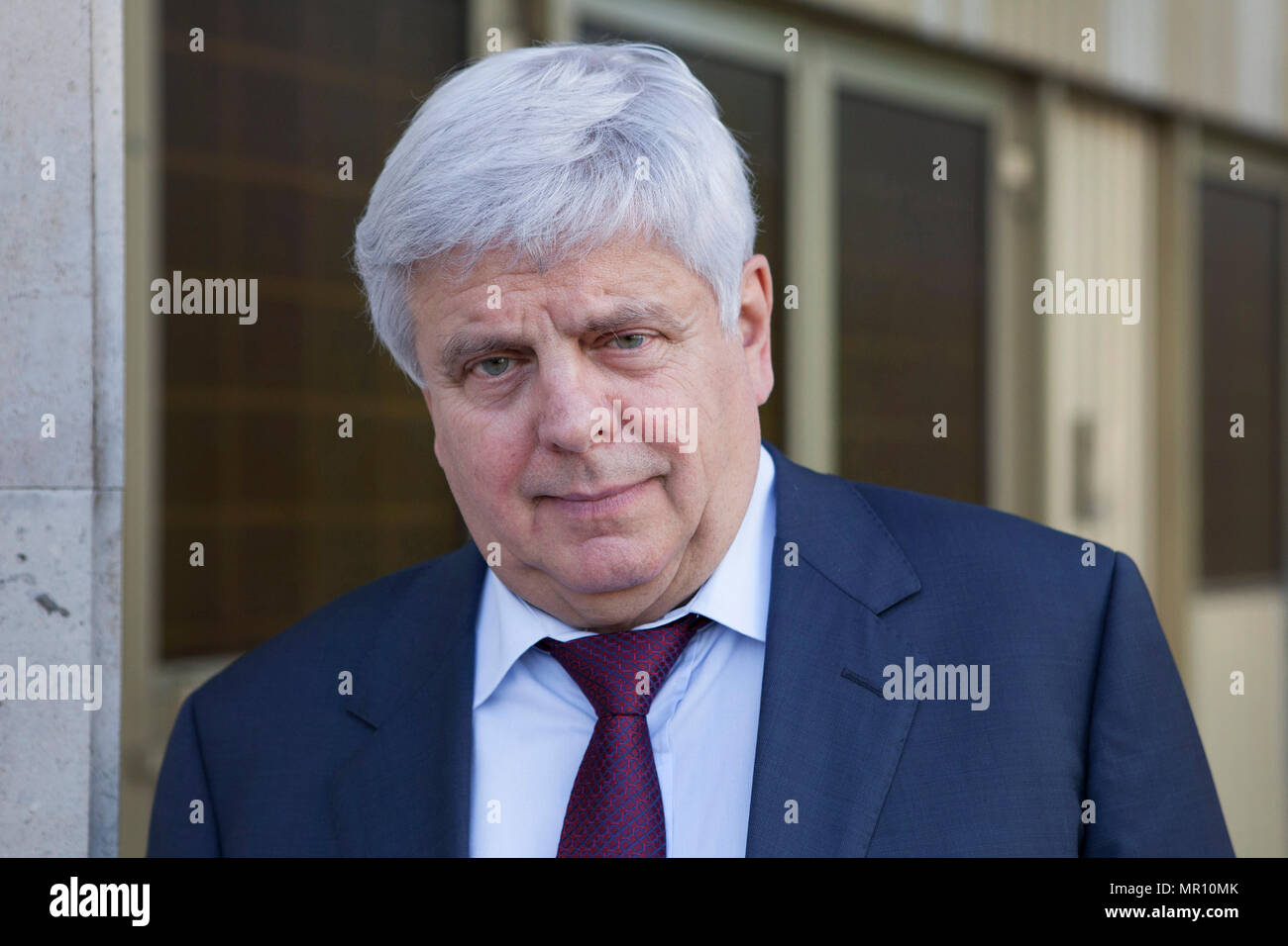 24 maggio 2018, Russia, Mosca/Korolyov: Vladimir Soloviev è il vice capo della costruzione di uno spazio russo travel company Energija e controllore del traffico al segmento russo della ISS. Foto: Emile Alain Ducke/dpa Foto Stock